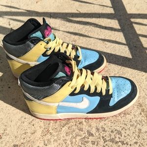 2008 Nike Dunk High 6.0 SB Skateboard Powder Blue Lemon 342257-411